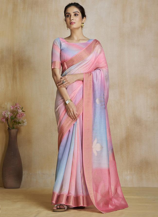 Silk Multi Colour Festival Wear Printed Saree